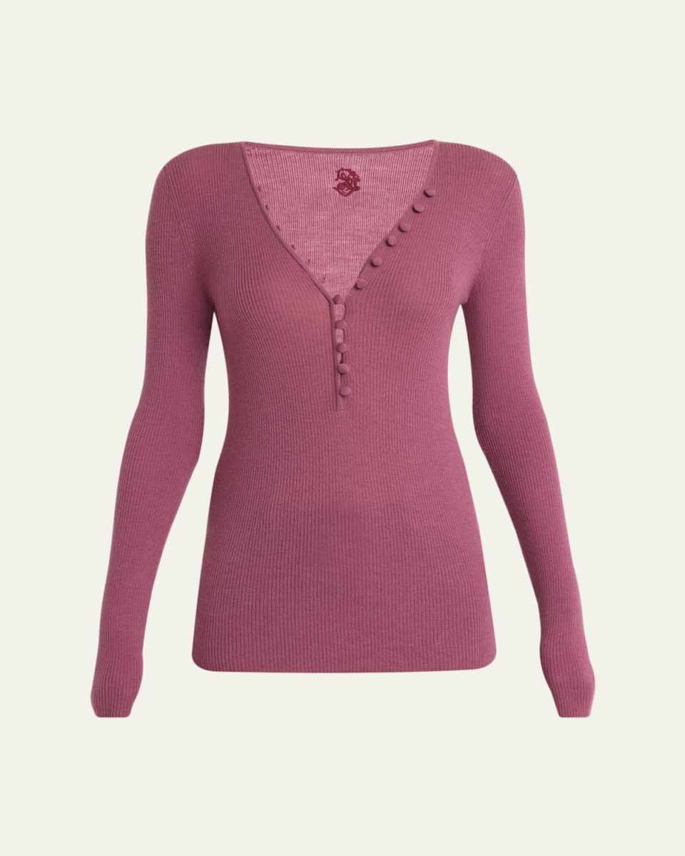Ribbed Wool Henley